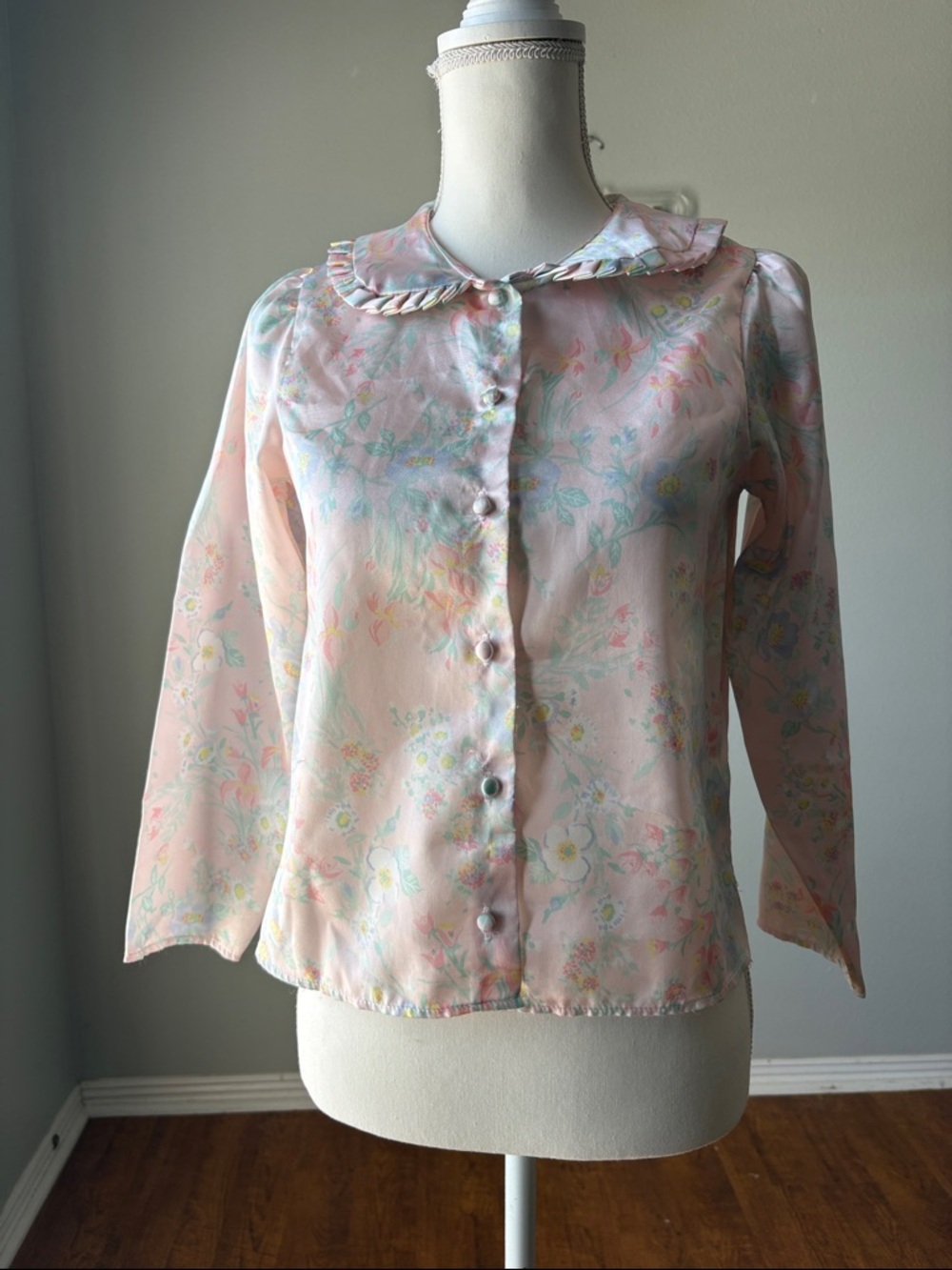 VINTAGE | Her Majesty Pastel Floral Satin Pajama Set